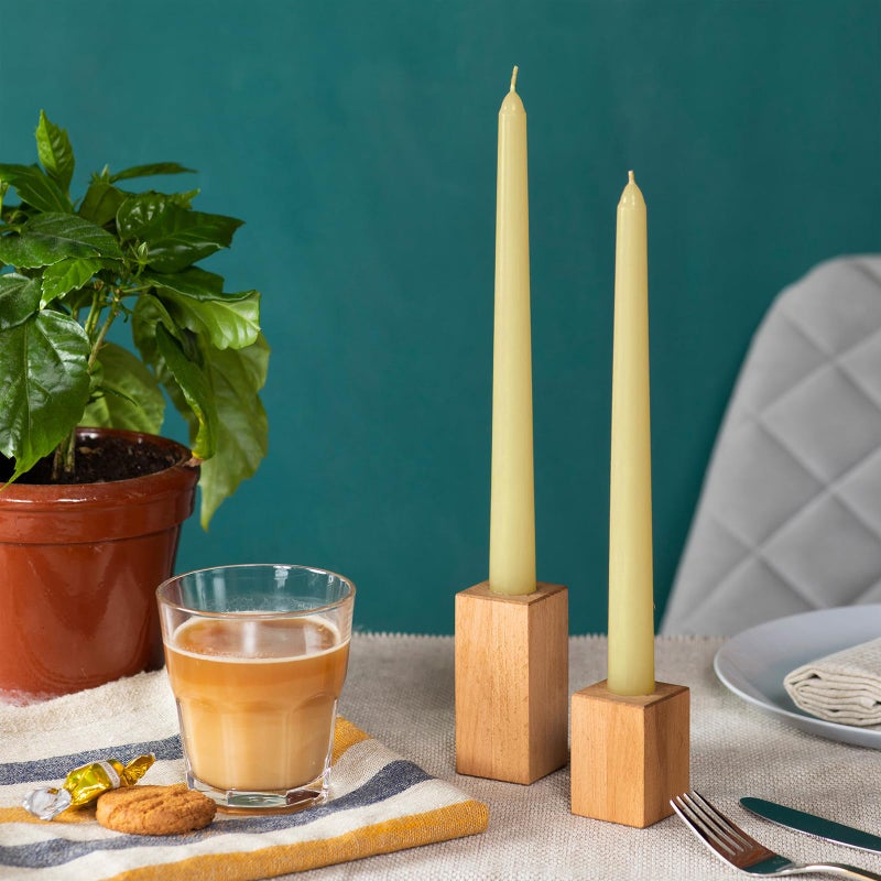 CANDWAX Ivory Taper Candles 10 inch Dripless - Set of 12 Tapered Candles Ideal as Dinner Candles - Smokeless and Unscented Taper Candles Long Burning - Hand Poured Tall Candlesticks - Image 5